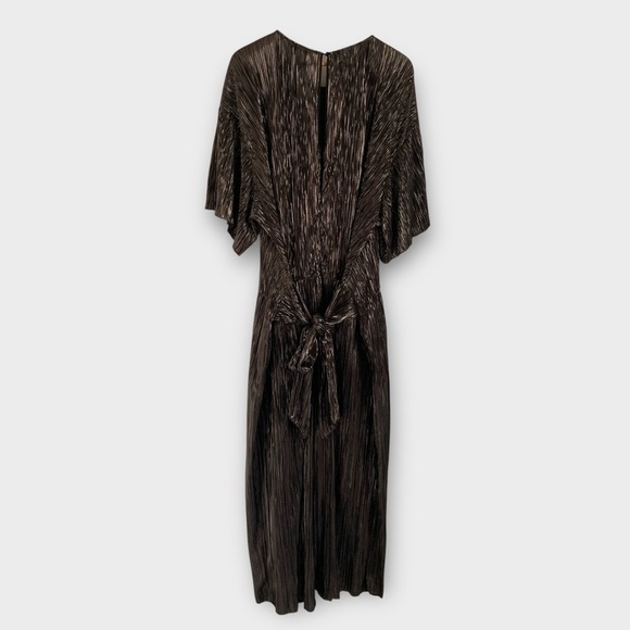 Smash + Tess Tasia Jumpsuit Metallic Black Silver Wide Leg - Picture 5 of 9